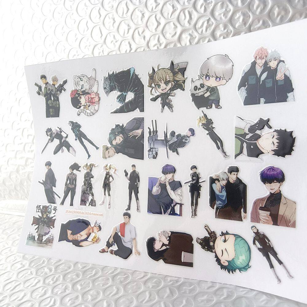 怪兽8号镂空立体防水手帐笔贴保温水杯装饰UV转印贴纸水晶标定制