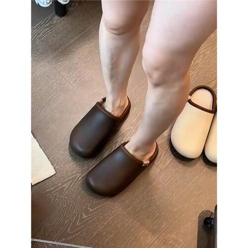 简约风男女棉拖鞋防水防