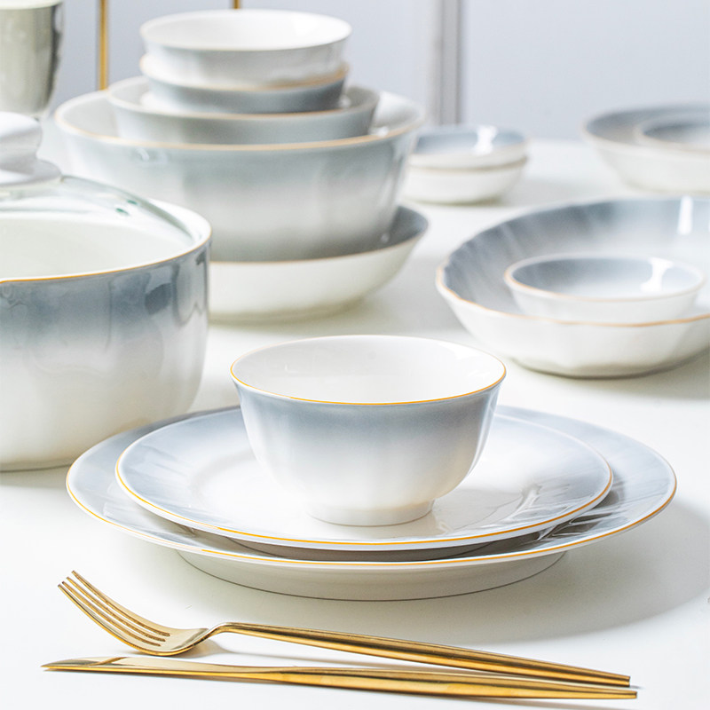 顺祥陶瓷碗盘套装家用一人食餐具釉下彩碗筷乔迁新居碗轻奢高级感,餐饮具,碗,淘宝优惠券,粉丝福利购,淘宝优惠卷