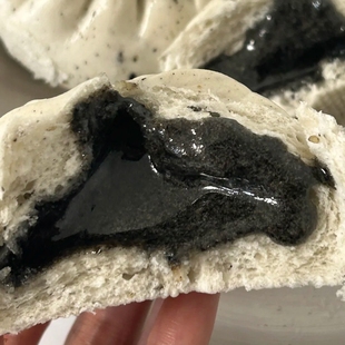 黑芝麻流心包子馒头爆浆夹心网红同款紫薯南瓜多味营养健康早餐