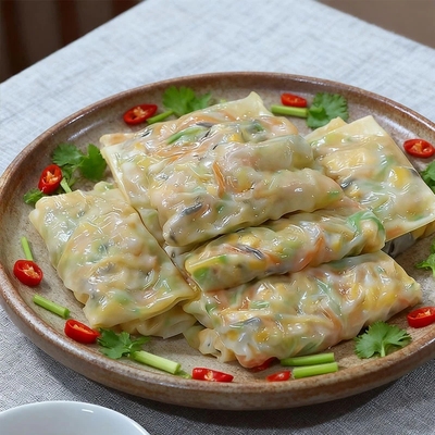 蔬菜卷半成品儿童早餐素菜水晶包子薄皮加热即食健身低脂代餐食品