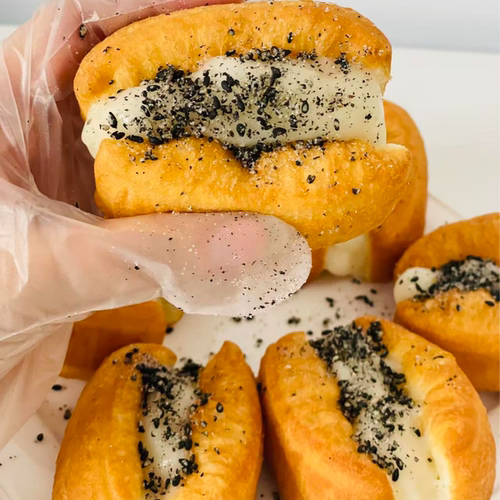 外酥里嫩迷你糍粑油条网红小吃半成品送黑芝麻粉加热即食夜宵零食