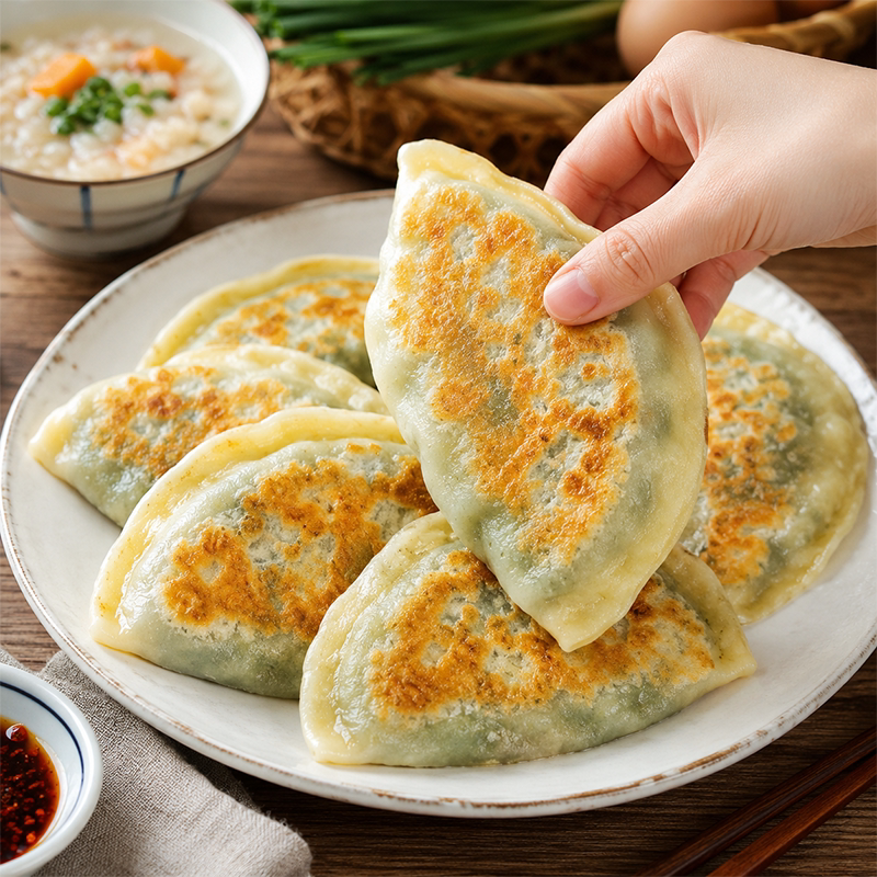 速食面点韭菜鸡蛋盒子手工馅饼老面发酵半成品速冻加热即食美味