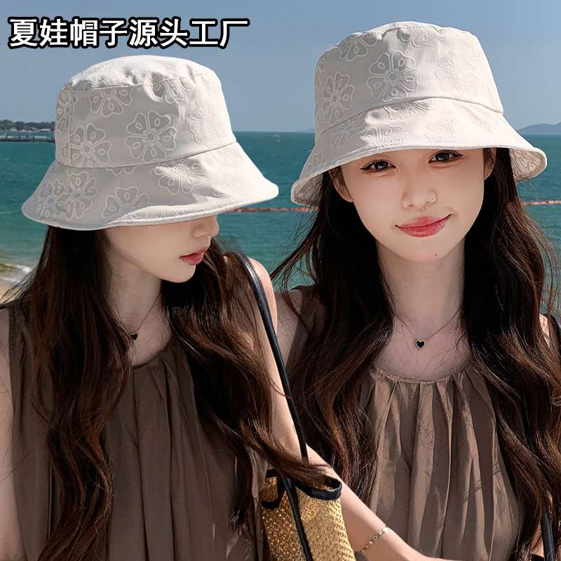 2025台州温岭帽子女款春秋遮阳防晒太阳帽高级感夏天花朵渔夫帽新