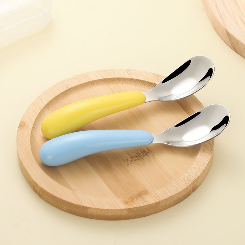 元宝勺子儿童勺3岁以上宝宝吃饭小勺家用不锈钢婴儿自主进食汤匙