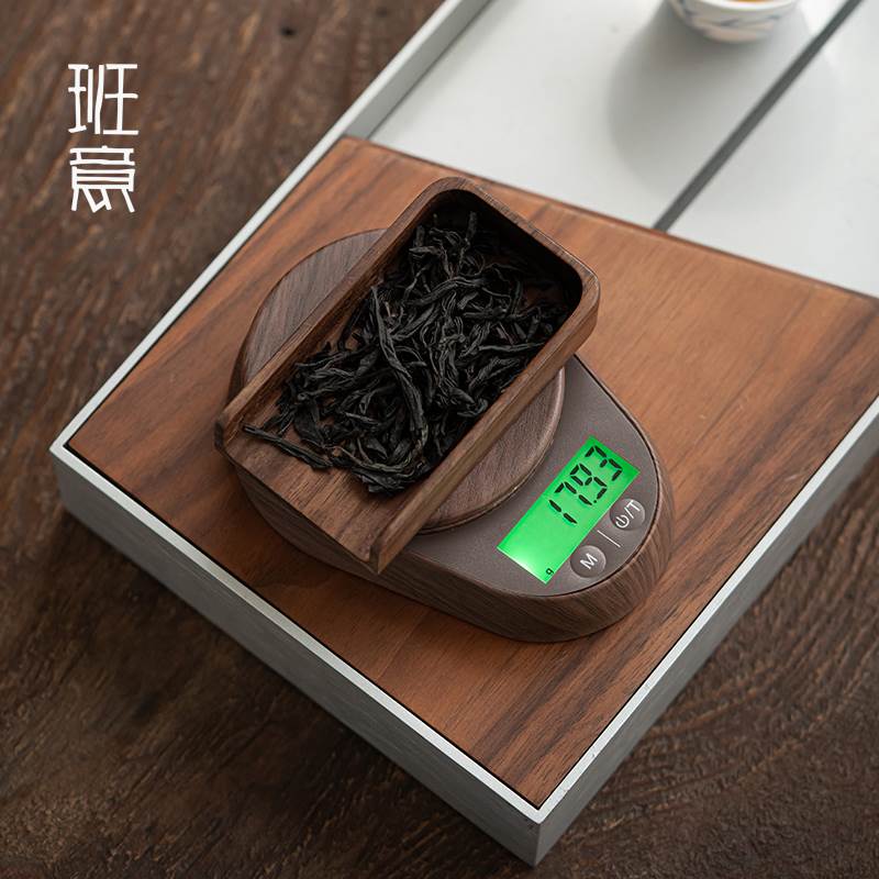 竹官迷你称茶叶专用电子秤克称量器茶器家用普洱电子量茶称重小称