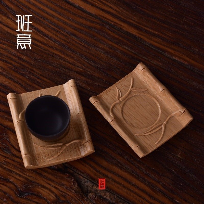 竹官 竹制杯垫 茶托 杯托 雕花杯垫 茶道零配 功夫茶具配件包邮