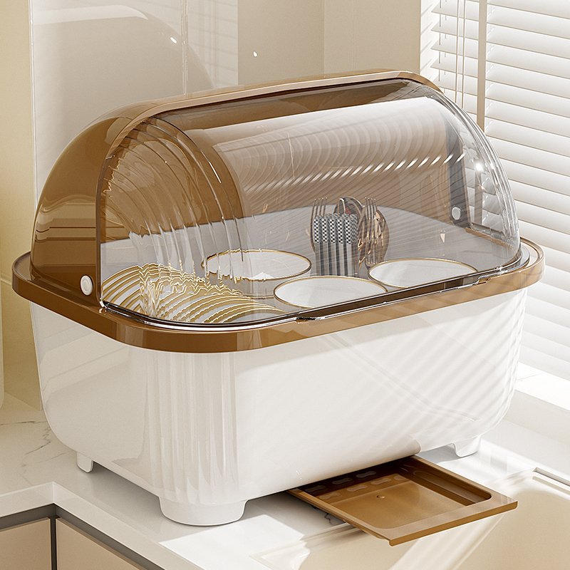 厨房碗筷收纳盒家用防尘塑料碗柜