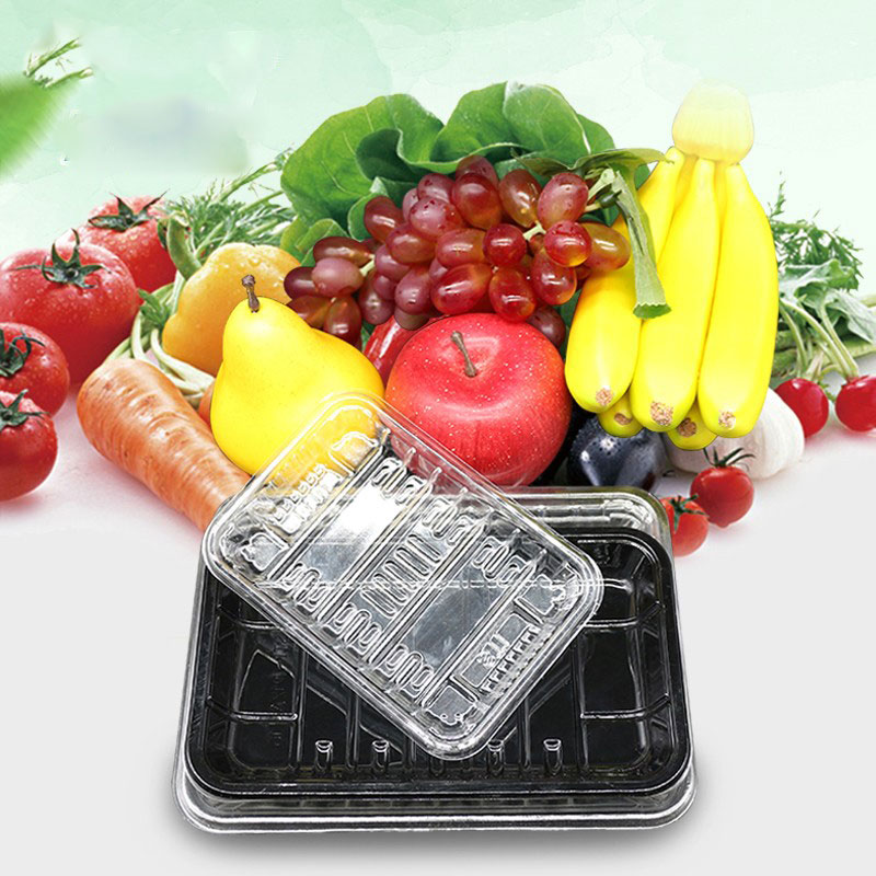 一次性塑料托盘超市生鲜水果蔬菜食品打包盒长方形透明草莓包装盒