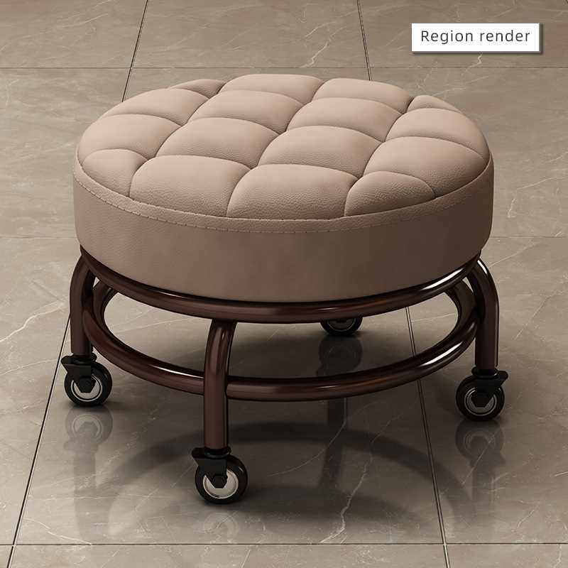 矮凳滑轮小凳子家用儿童学步凳美缝凳修脚换鞋软凳带轮子圆凳椅子