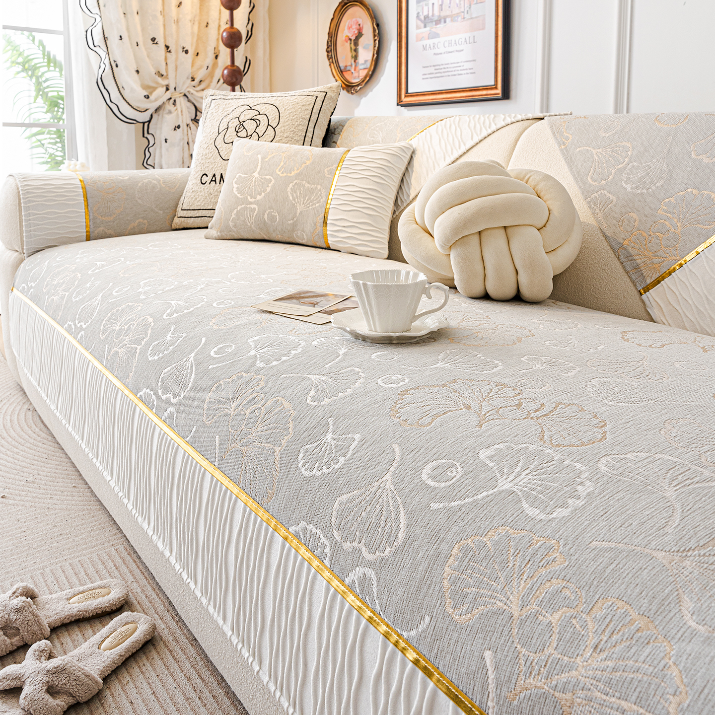 沙发垫子防猫抓四季通用