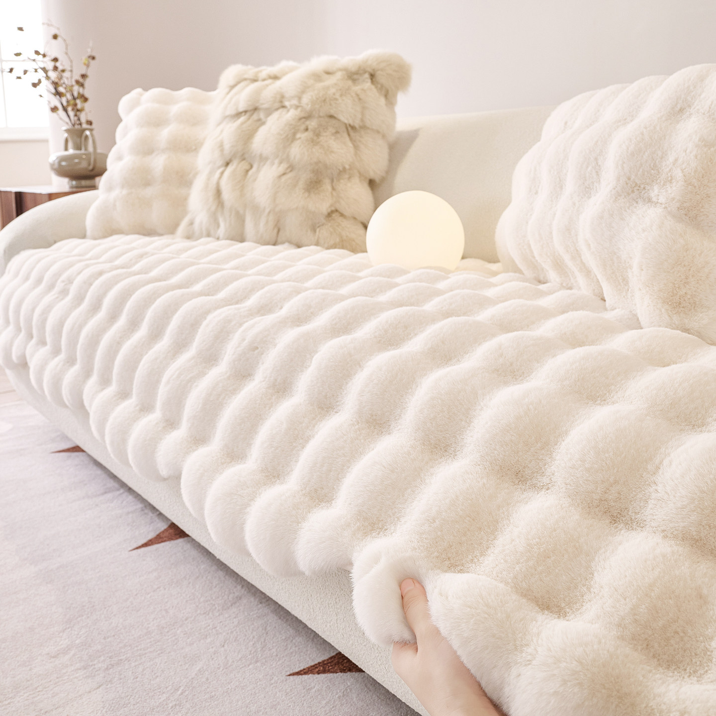 秋冬毛绒沙发垫2025新款轻奢高级感固定防滑沙发坐垫子套罩盖布巾,居家布艺,沙发垫,淘宝优惠券,粉丝福利购,淘宝优惠卷