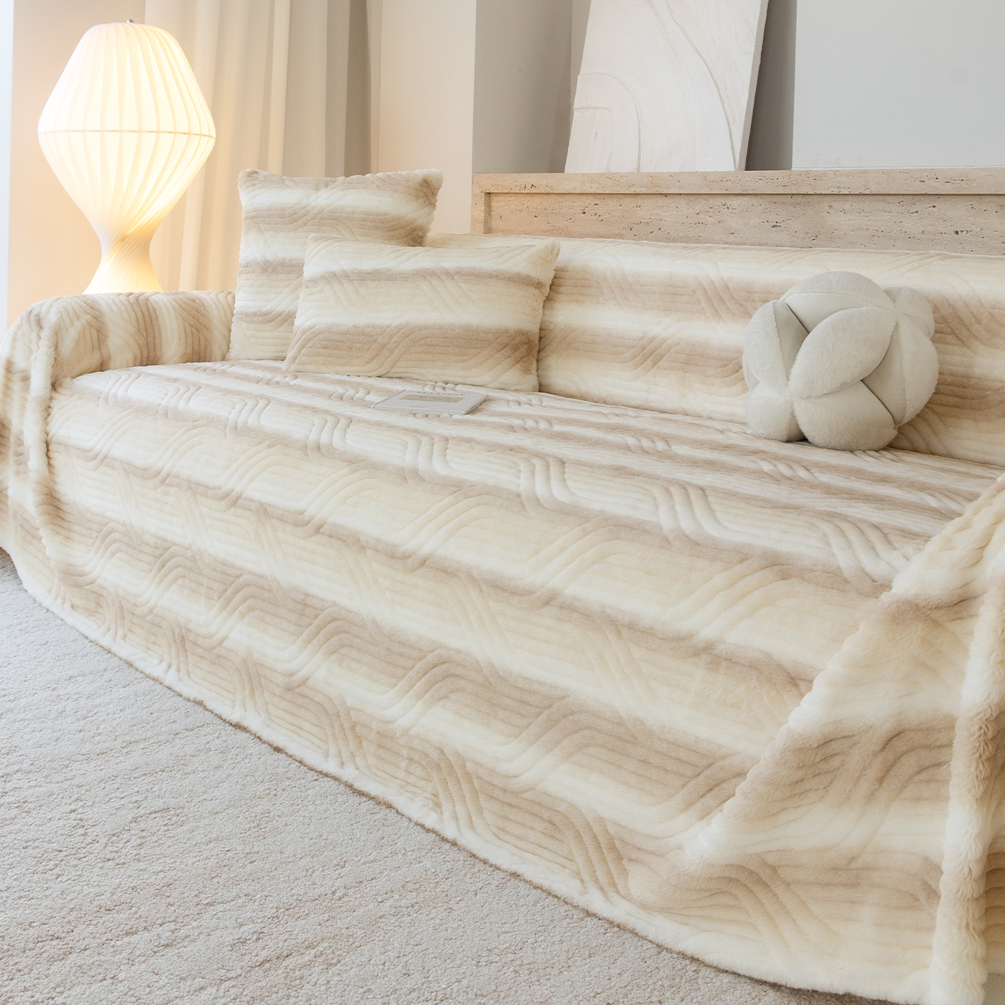 毛绒秋冬沙发巾一整张全盖