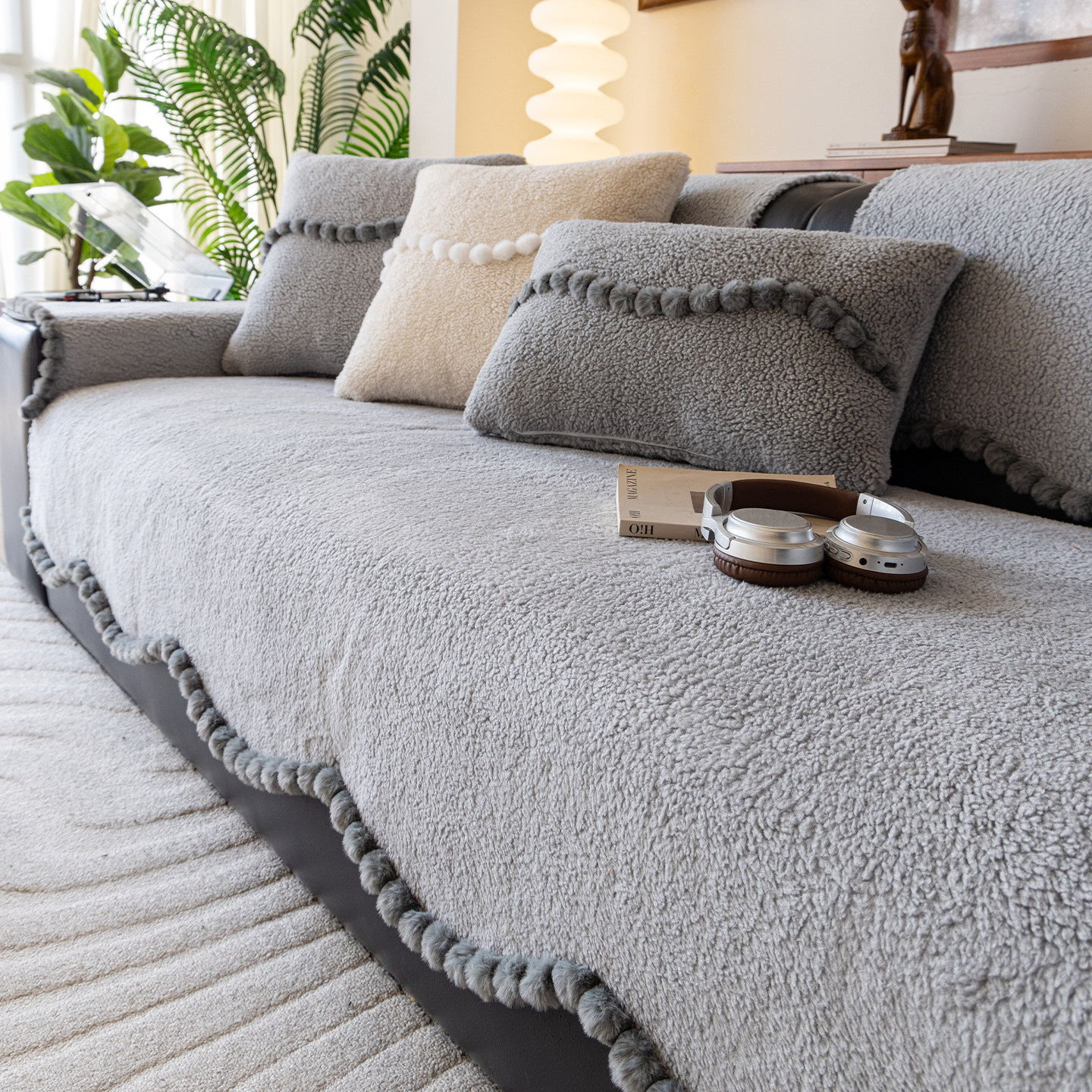 沙发垫冬2025新款加厚高级感毛绒固定防滑沙发坐垫子套罩盖布巾座,居家布艺,沙发垫,淘宝优惠券,粉丝福利购,淘宝优惠卷