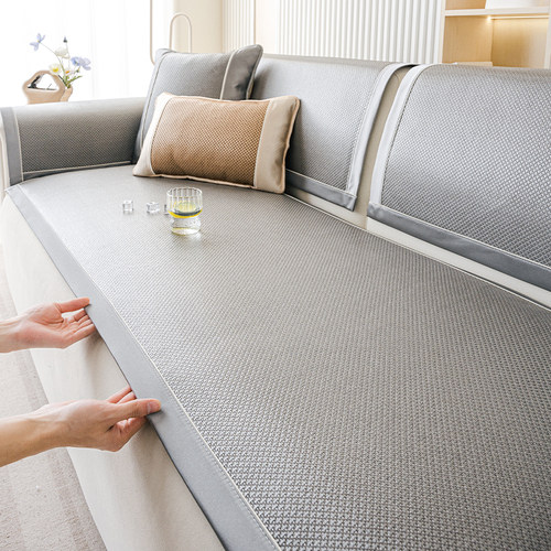 夏季凉席坐垫藤席凉垫夏天款冰垫2025新款防滑沙发垫套罩盖布夏用