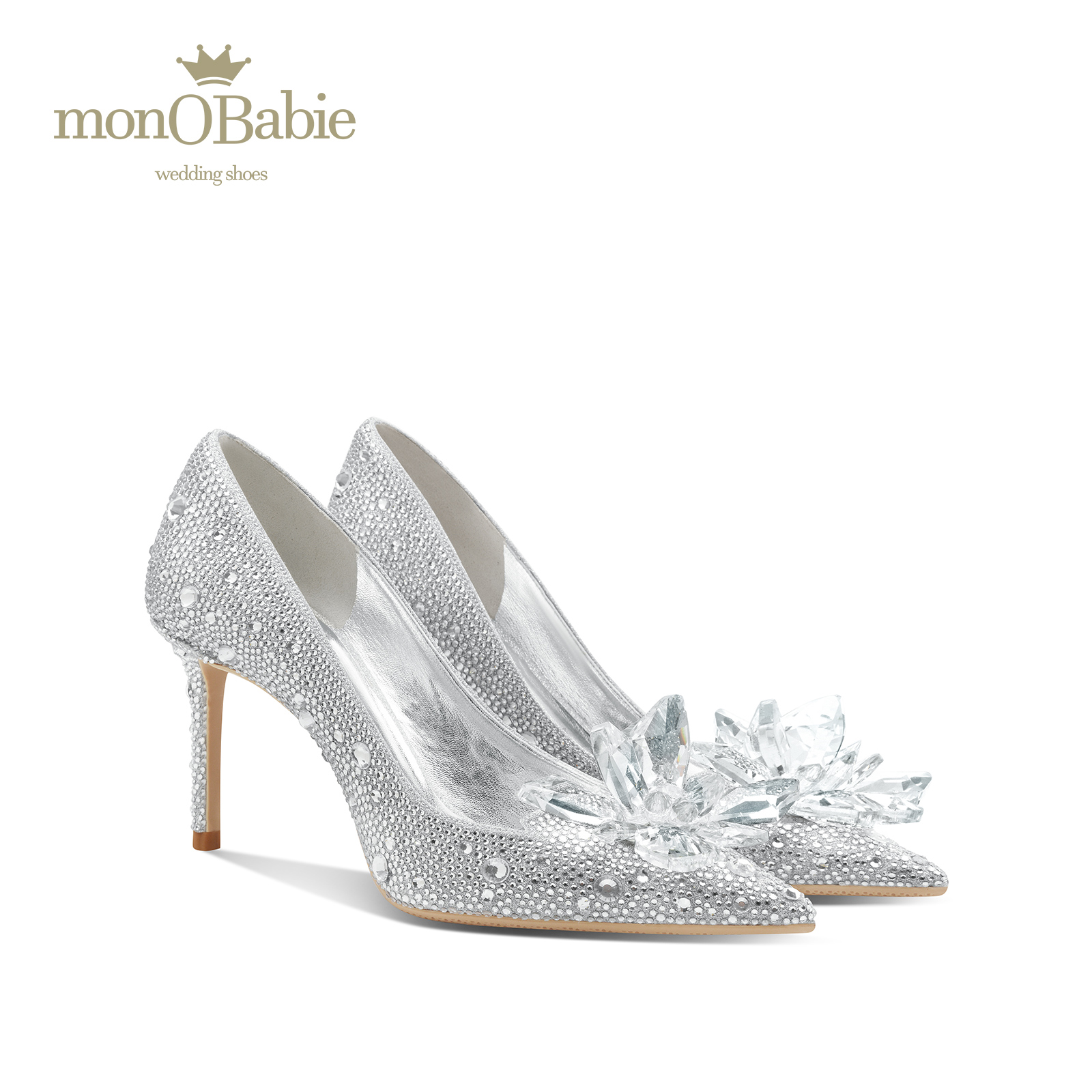 水晶鞋高跟婚鞋2024新款
