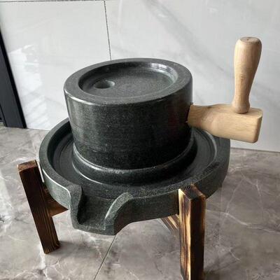 天然石材家用青石小石磨盘磨豆浆米浆磨粉手摇石磨老式手工石磨盘
