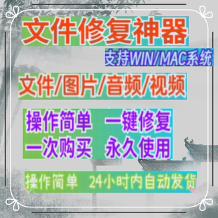 损坏视频音频恢复强力修复神器 文件修复工具 MP3/MP4音频视频