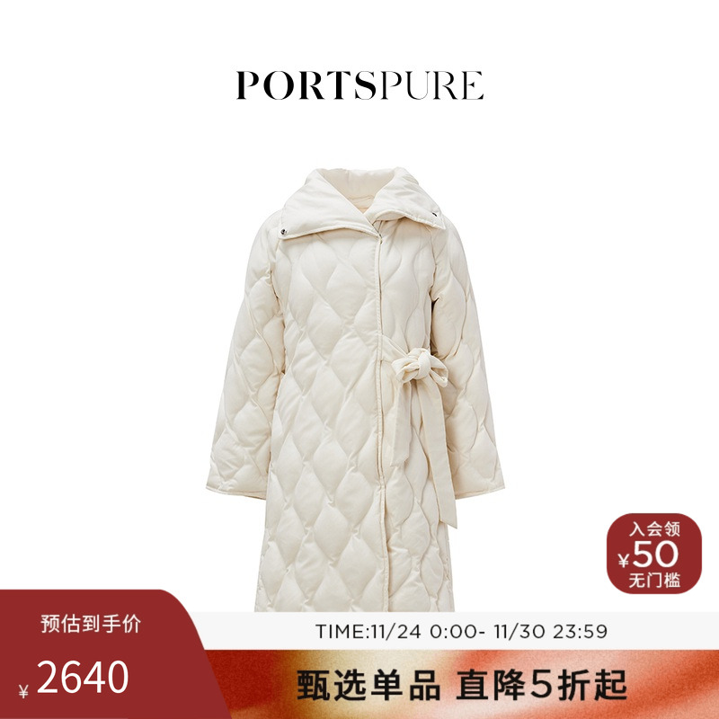 【博主同款】宝姿PORTSPURE女装高领腰带羽绒棉服RT9U206MWW048