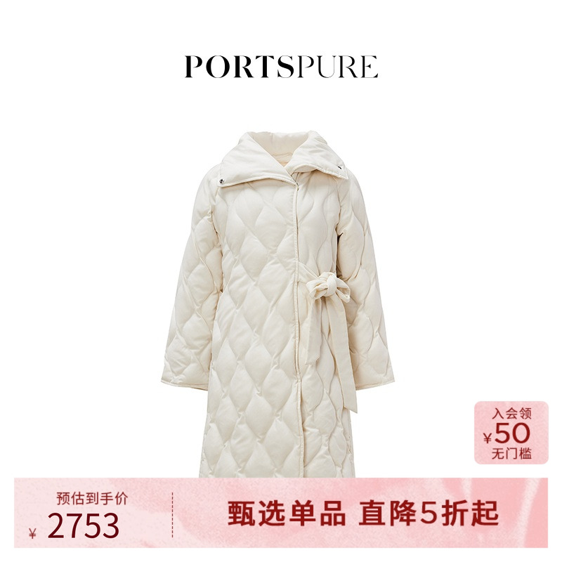 【博主同款】宝姿PORTSPURE女装高领腰带羽绒棉服RT9U206MWW048
