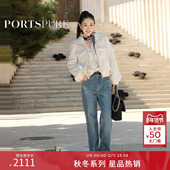 商场同款 基础百搭牛仔弹力直筒裤 宝姿PORTSPURE女装 2025秋冬新品