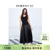 宝姿PORTSPURE女装 舒适淡人亮片珠花半身裙