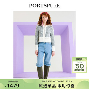 PORTSPURE女装 RP9K004PKK007 气质翻领针织开衫
