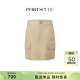 空宝姿PORTSPURE女装 口袋短裙 巴恩风卡其A字半身裙工装