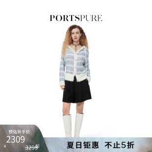 春夏甜美减龄海军风羊毛连帽针织衫 PORTSPURE女装 RT7K015UKX040