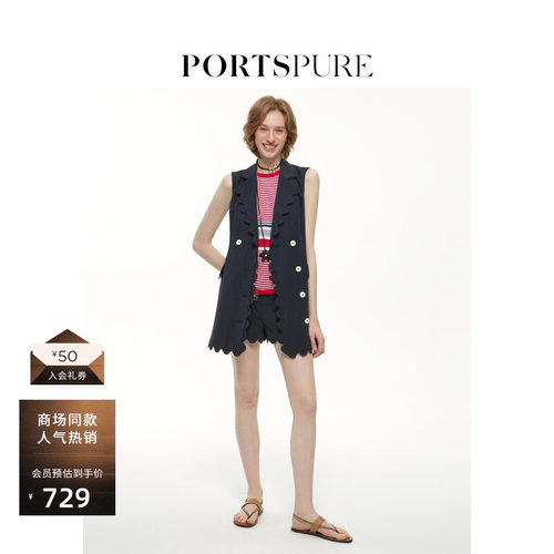 PORTSPURE花瓣边短裤显瘦