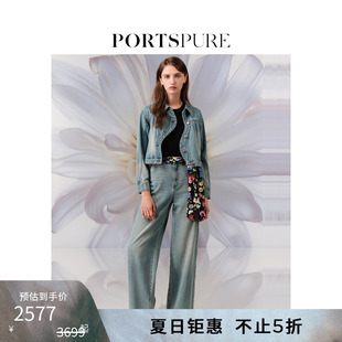 夹克短款 宝姿PORTSPURE女装 渐变牛仔长袖 夏季 外套 港风复古时尚
