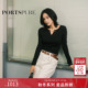 宝姿PORTSPURE女装 2025秋冬新品 百搭小V领修身 商场同款 长袖 T恤