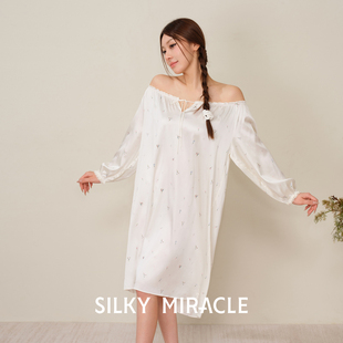 SILKY 慵懒宽松桑蚕丝度假长裙 MIRACLE真丝睡裙Petit flower法式