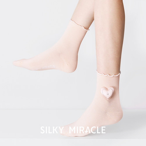 SILKYMIRACLE可爱中筒女袜蚕丝