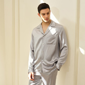 SILKY 22姆米桑蚕丝家居服可外穿 长袖 MIRACLE男士 真丝睡衣套装