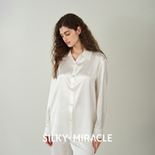 SILKY RENAISSANCE贝壳扣桑蚕丝睡衣外穿家居服 MIRACLE真丝衬衫