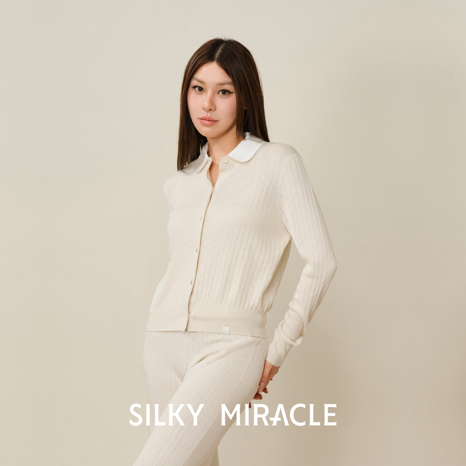 桑蚕丝羊绒针织睡衣可外穿家居服