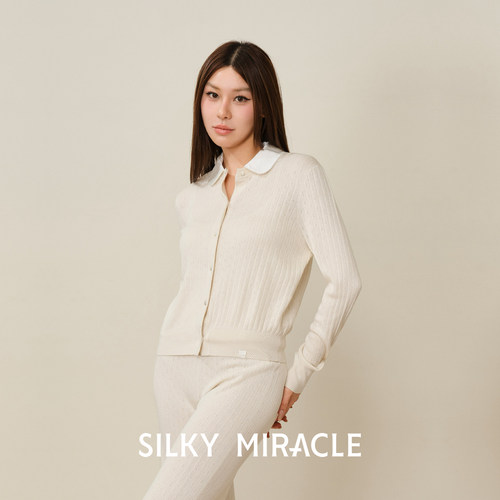 桑蚕丝羊绒针织睡衣可外穿家居服