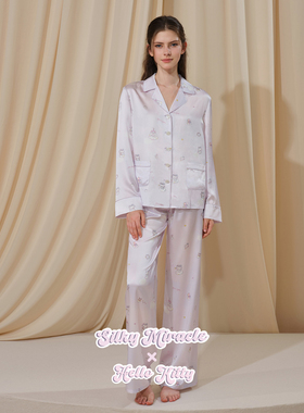 SILKY MIRACLE真丝睡衣套装HelloKitty联名桑蚕丝家居服可外穿女