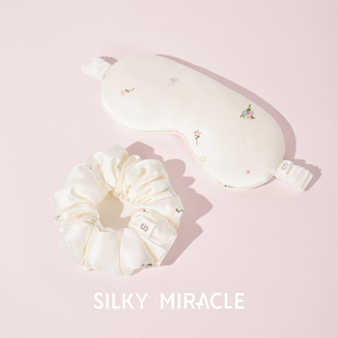 SILKY MIRACLE真丝发圈眼罩礼盒Petit flower睡眠套组