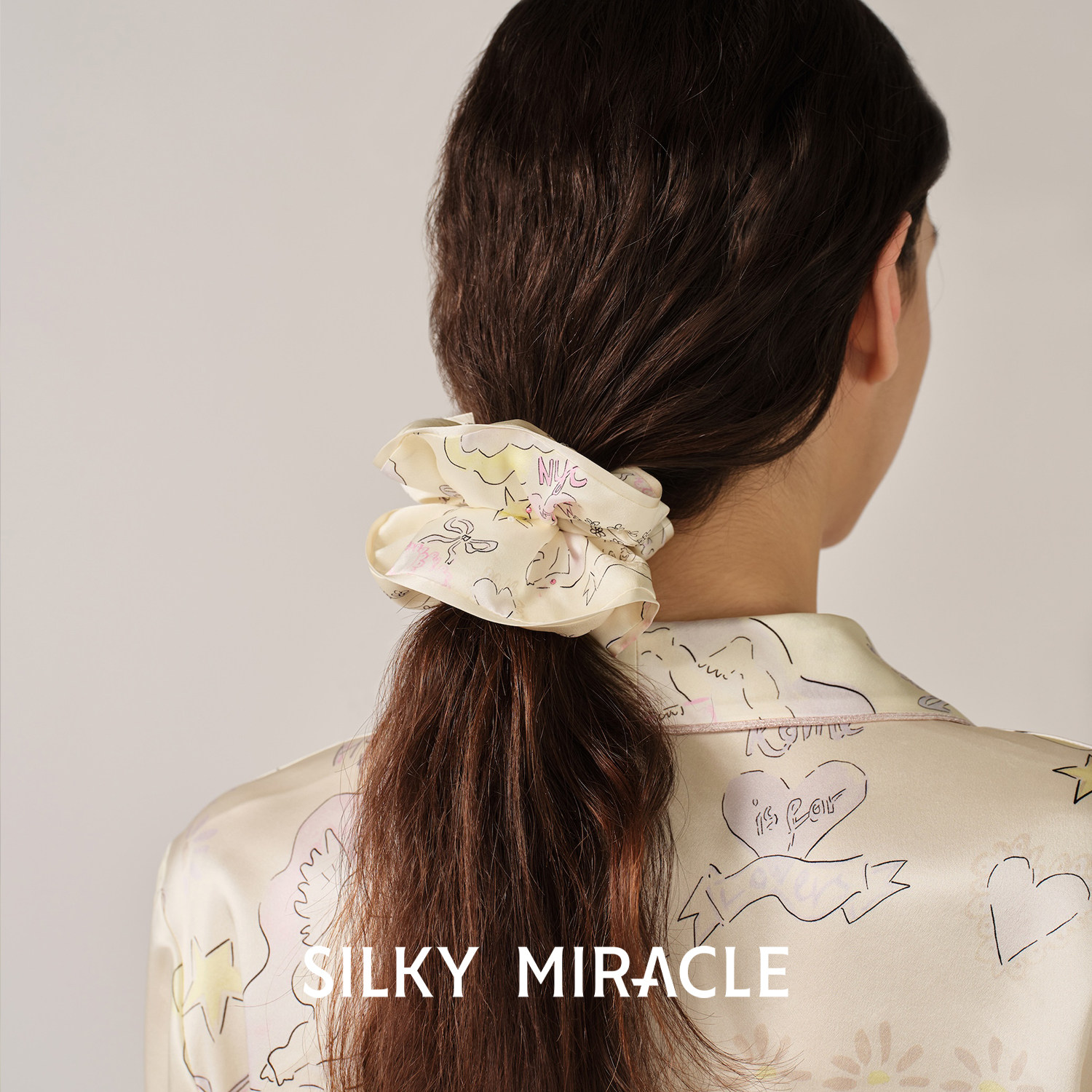 SILKY MIRACLE新款Lovers系列小天使真丝宽头花桑蚕丝发圈礼盒