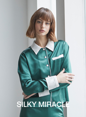 SILKY MIRACLE真丝睡衣珠钻家居服LADY-S女士新款高级桑蚕丝套装