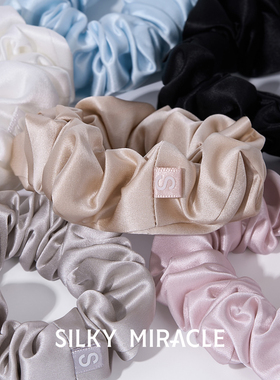 SILKY MIRACLE真丝发圈基础款中号桑蚕丝头花多巴胺少女发饰组合