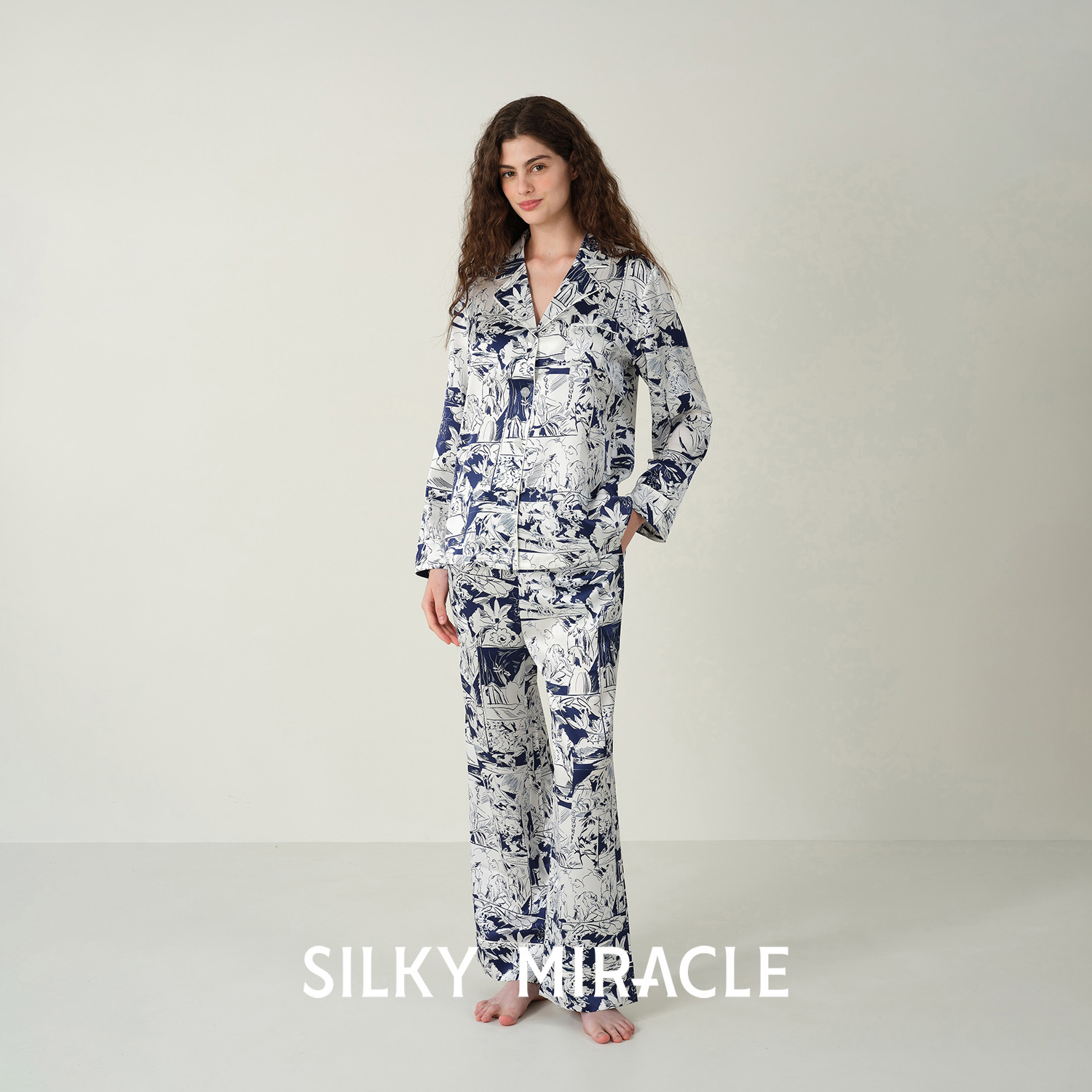SILKYMIRACLE女真丝复古睡衣