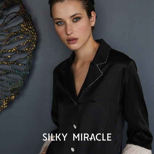 SILKYMIRACLE女桑蚕丝羽毛家居服