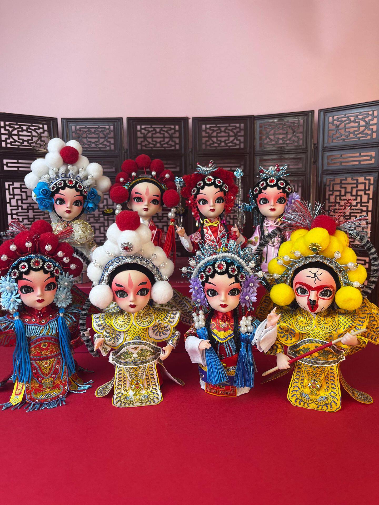 中国风绢人京剧娃娃人偶装饰摆件北京戏曲礼品djy材料民俗工艺品