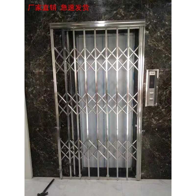 不锈钢拉闸门伸缩折叠推拉门家用阳台通风入户庭院防盗铁闸门定制