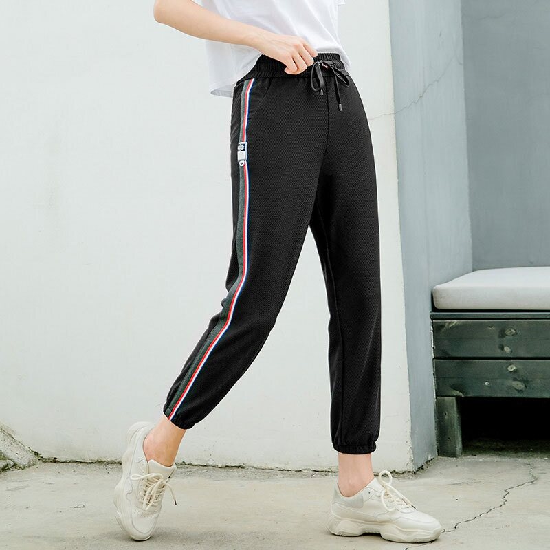 松緊腰空調褲女薄2019新款夏寬松大碼女褲工裝休閑褲束腳哈倫褲在類目 女裝/女士精品, 褲子, 休閒褲中 - 來自Buy2taobao.com提供專業的淘寶代購服務