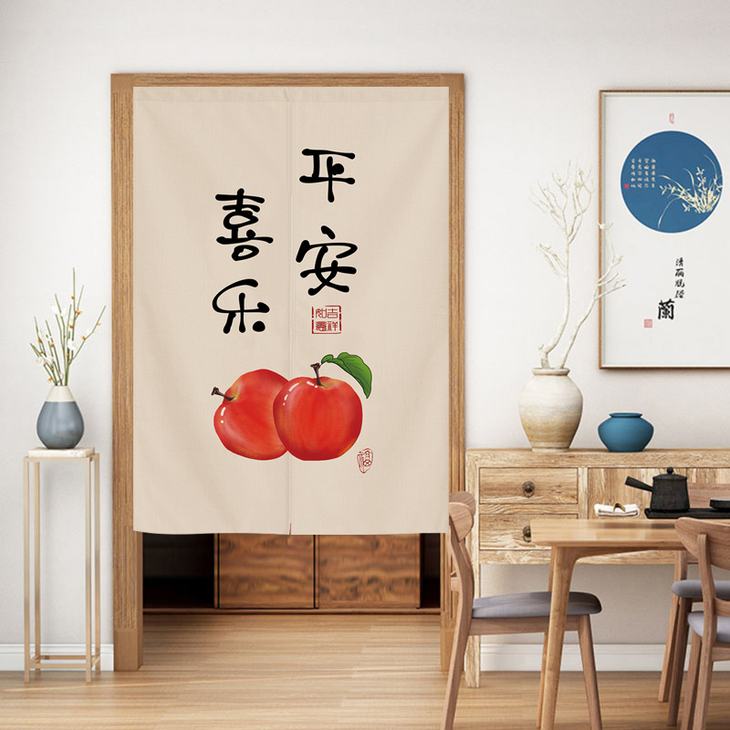 新中式禅意走廊过道免打孔装饰帘