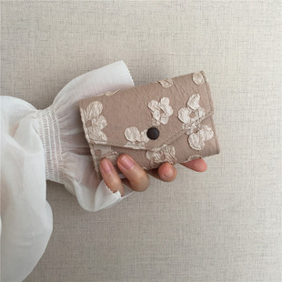 帆布钥匙包女迷你零钱包锁匙包ins复古个性卡夹多功能便携钥匙扣